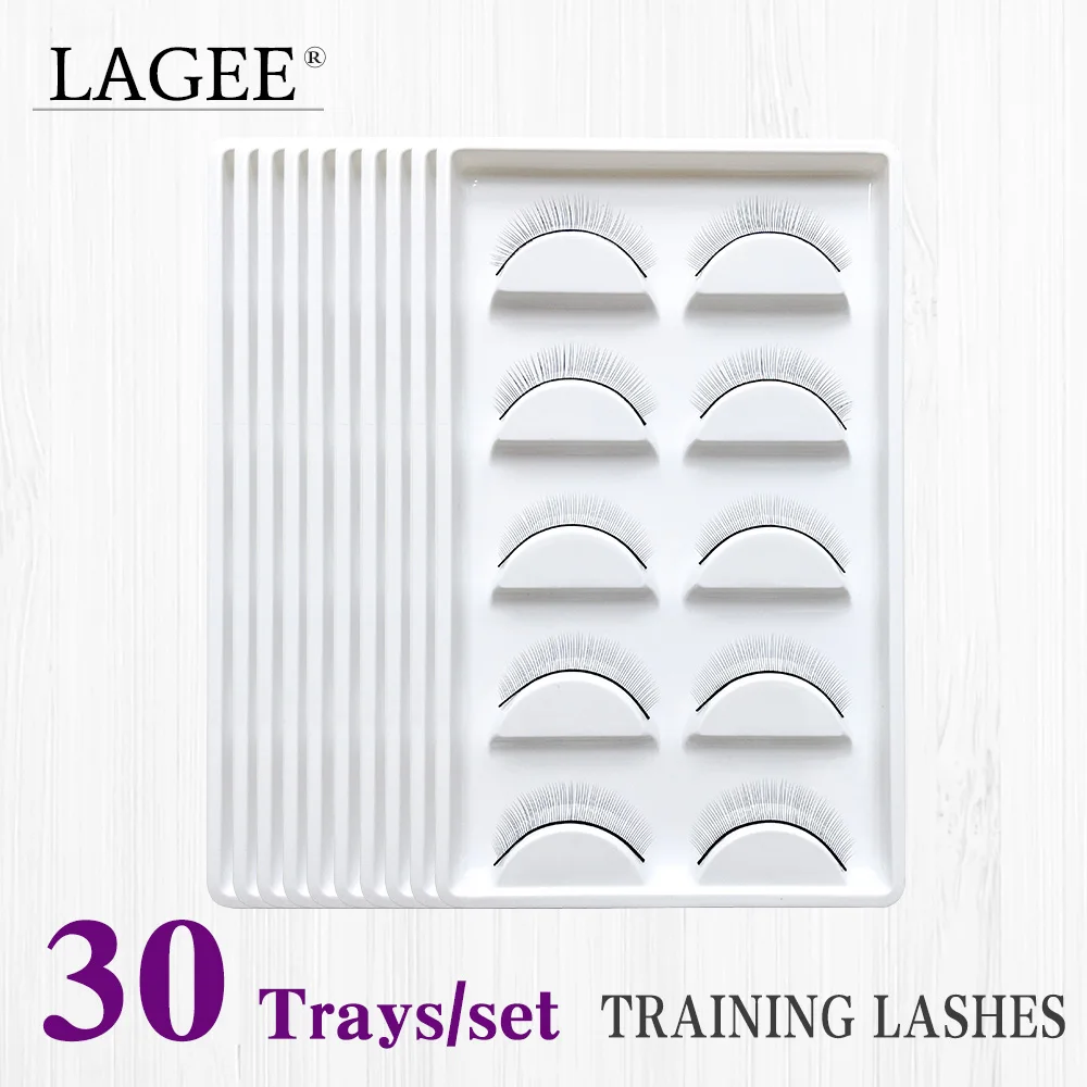 

LAGEE 30trays/Set False Eyelashes Handmade Training Lashes For Beginners Eyelash Extensions Tools Beauty Salon Student Practice