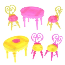 3 unids/set de bonitas sillas de mesa Vintage para muñecas conjuntos de muebles de comedor juguetes para niña para niño o bebé muñecas Accesorios