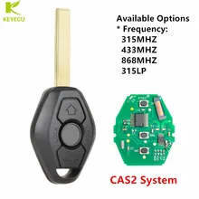 Chave remota do carro da substituição de keyecu 3 botão cas2 fob 868mhz 5wk47991 para bmw 5 série 6 e60 e61 e63 e64 2003-2008 uncut hu92 lâmina