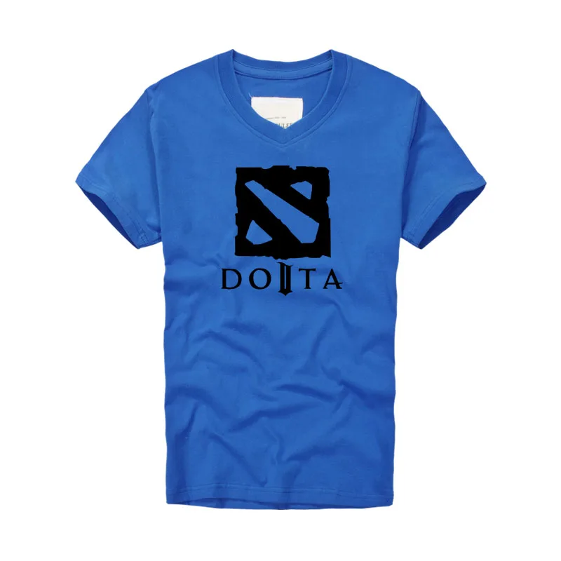  Defense of the Ancients T Shirt Men DOTA 2 Multiplayer Game Cotton V Neck Camisetas Tops Plus Size 