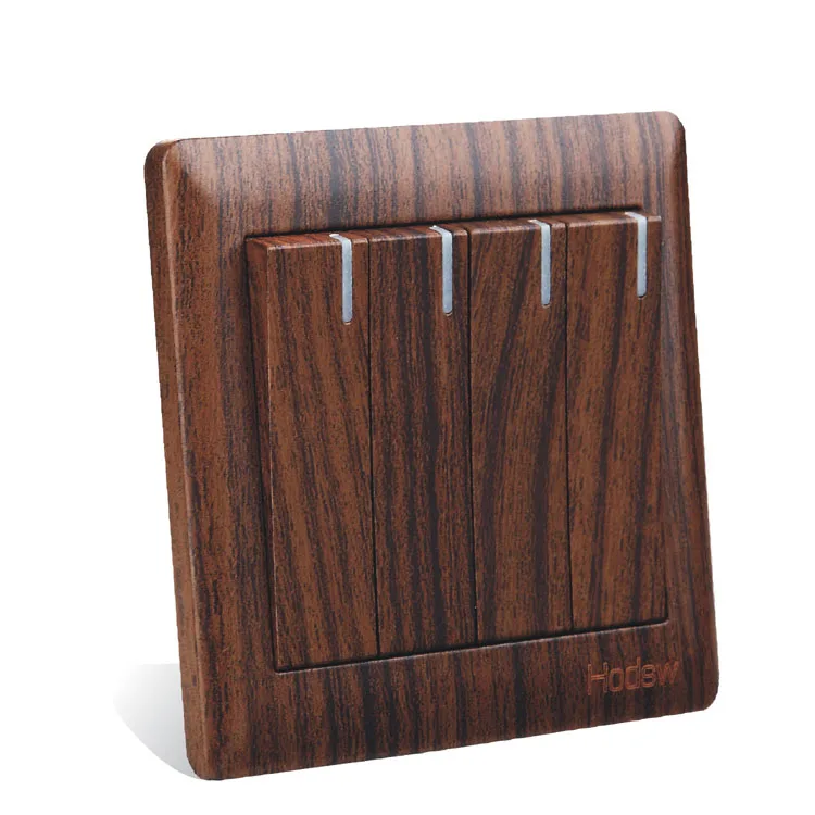 

Retro Wood color Wall Switch four Control Two Way 6A 110V- 250V