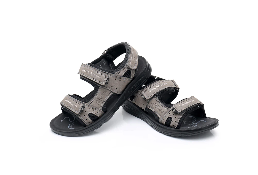 Apakowa Boys Open Toe Sports Sandals Children Hook and Loop Beach Sandals for Walking Running Water Shoes Navy Brown Grey 31-41 children's sandals near me