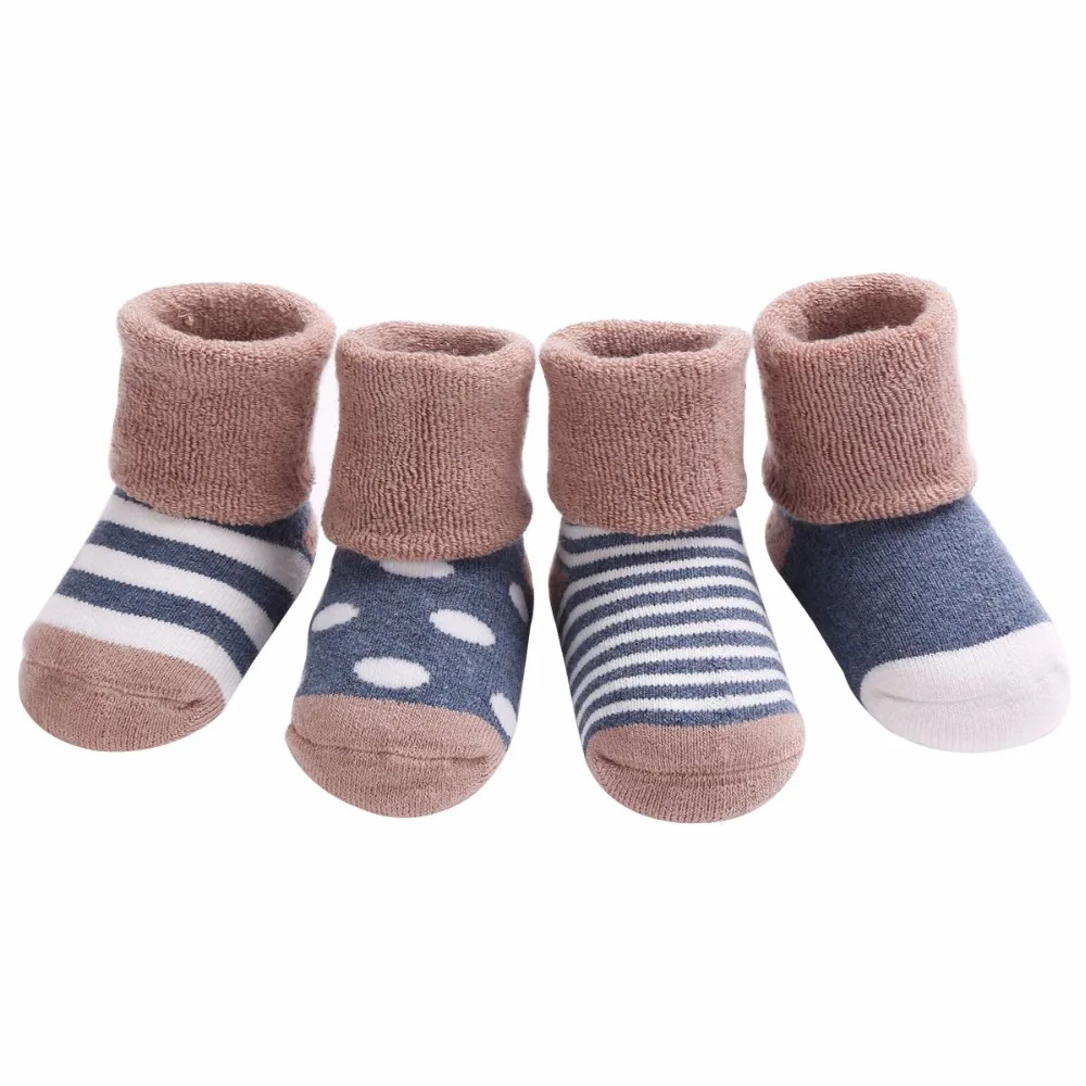 4 Pairs/lot High Quality Meias Infantil Menino Christening Socks;Winter