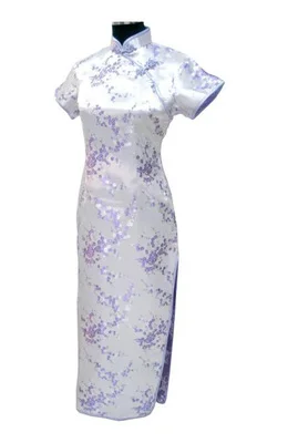 Мода Navyblue китайская женская атласная Новинка Костюм Socialite элегантные женские длинные Cheongsam Qipao вечерние платья Размер 0407