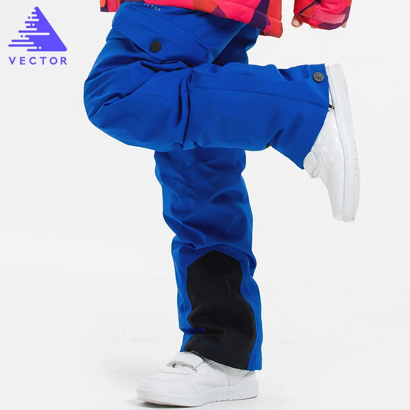 Лыжный костюм для девочек-30, детские зимние пальто, зимняя одежда, лыжная одежда, штаны для сноуборда, водонепроницаемые теплые зимние комплекты - Цвет: Navy pants