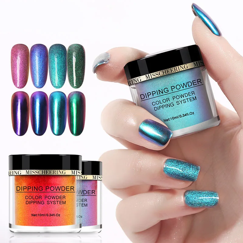

1pot Chameleon Dip Nail Powders Dipping Glitter Decoration Chrome Mirror Powder UV Gel Manicure DIY Natural Dry NO Lamp Cure New
