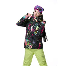 Для женщин лыжные куртки ветрозащитный Водонепроницаемый, сноуборд одежда зимняя одежда Для женщин куртка Gsou снег