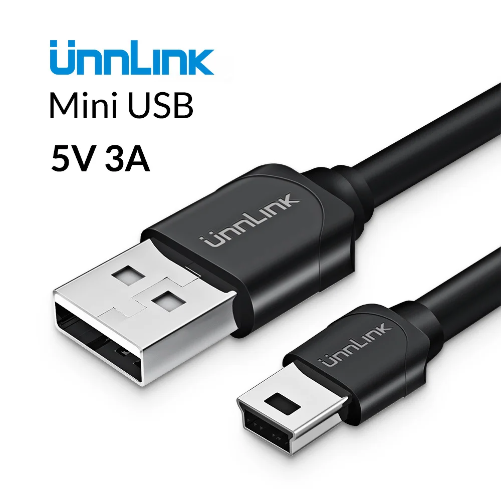 Unnlink Mini USB Power Cable 3.5m DC 5V 3A 22 AWG Copper Wire Power