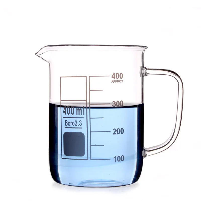 400ml Glass Beaker Mug Cup With Handle 3.3 Borosilicate Glass Lab Glassware Clear And Thick ,all
