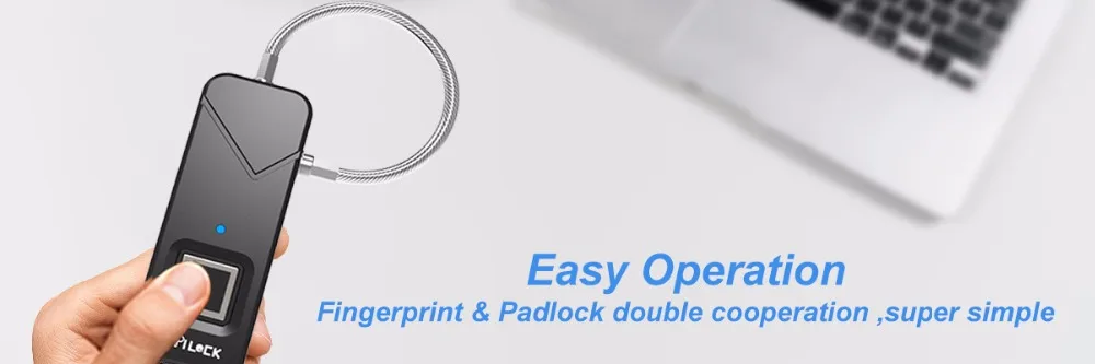 

intelligent Fingerprint Lock Anti-Theft Keyless Padlock Portable Waterproof Smart Lock for Bags/Suitcases/Gym/Cabinets