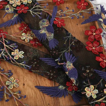 

Polyester Three-dimensional Embroidery Floral Lace Fabric For Dress