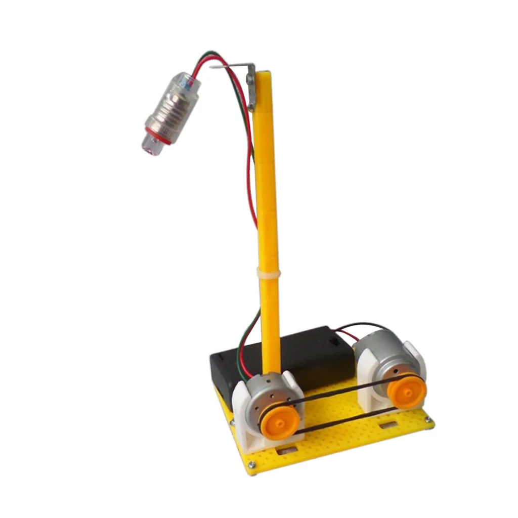 Micro Electricity Power Generator LED Motor Power Table Lamp Kids Assemble Toy