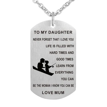 

Engraved to my daugther mother and child pendant necklace children growth gifts keys holder parents key tag bag charm