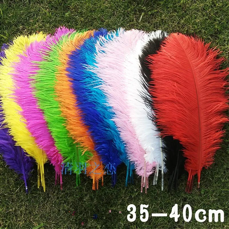 

Wholesale Pcs 35-40cm Beautiful Cheap Colored Ostrich Feathers Diy Jewelry Accessories Wedding Decorations Plume Ostrich