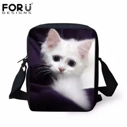 Forudesigns/Сумки Для женщин Роскошные Курьерские сумки животного Cat Печать Женский Повседневное крест Средства ухода за кожей Сумки Малый Для