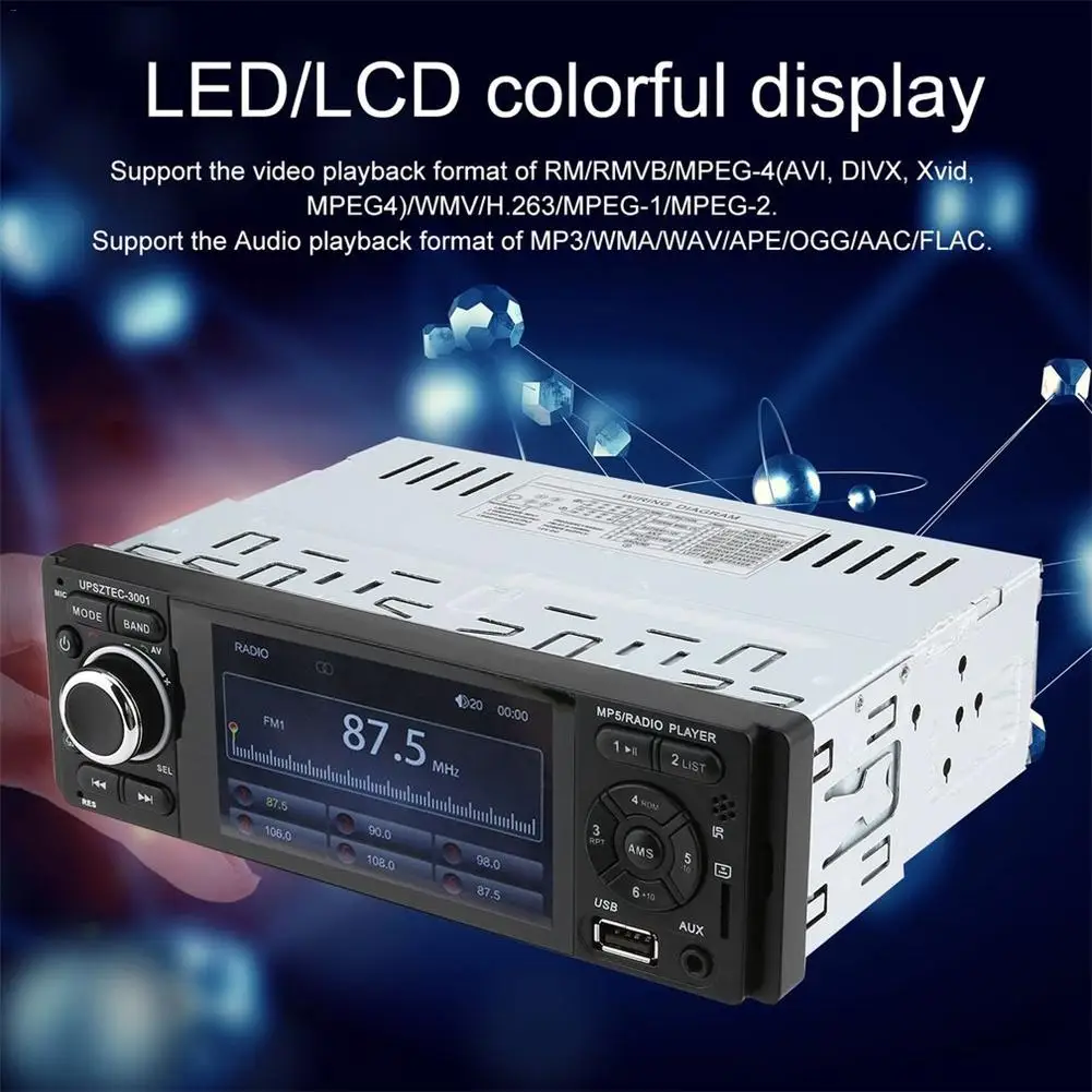Bluetooth автомобиля MP5 плеер с FM радио USB 4 1 дюймов HD ЖК дисплей Экран Дисплей