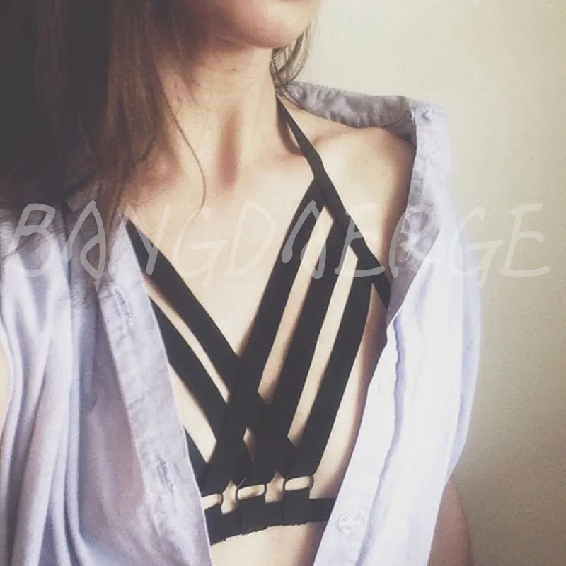 Женский Фетиш бондаж регулируемый бюстгальтер-клетка в стиле Харадзюку сексуальное нижнее белье Бралетт Одежда для танцев на шесте ремни для нижнего белья кроп-топы