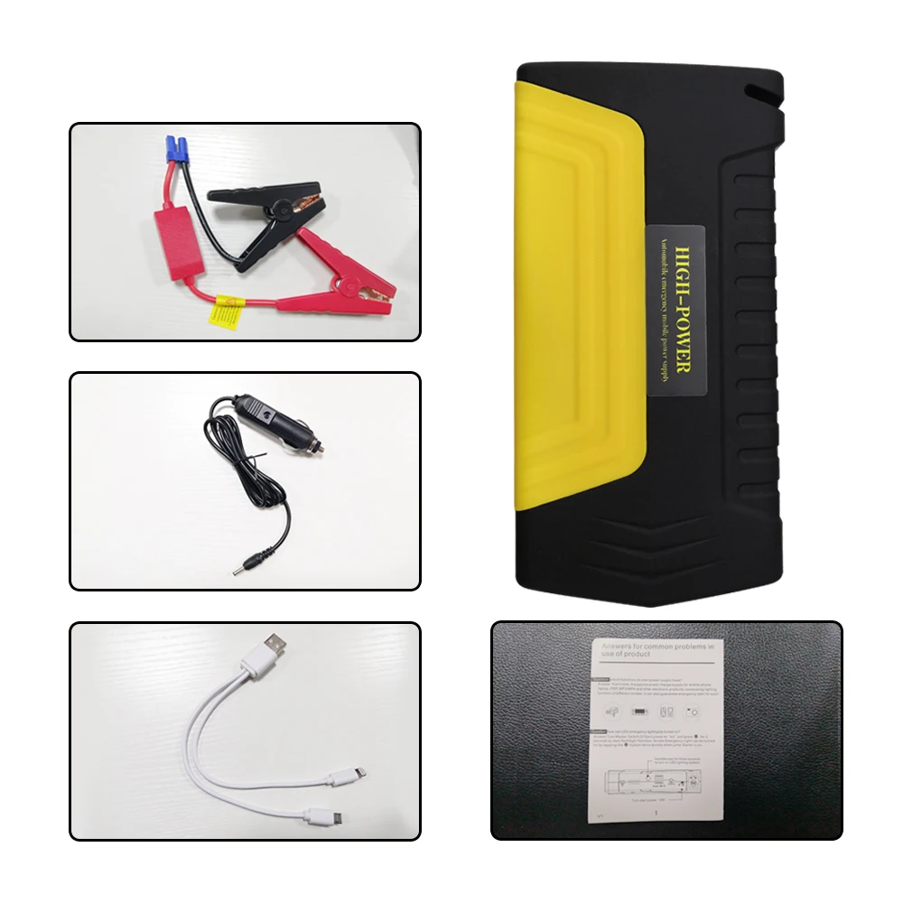 

Portable Car Jump Starter 12V For Gasoline Car Battery Booster USB Charging Unit Connector Car Engine Emergency Power Supply