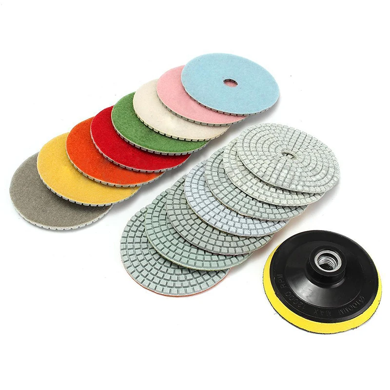

16pc 4 inch inch 100mm Diamond Polishing Pads Granite Stone Concrete Marble