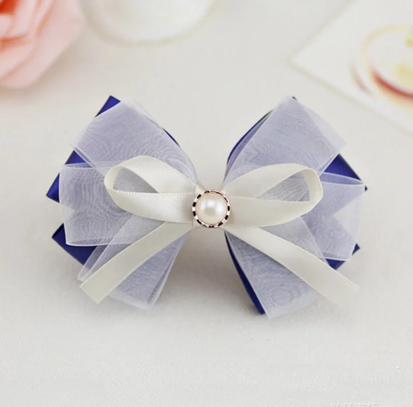

Fashion Women's Handmade Lace Bow Handmade Flower Tie Barrette Hair Clip Bowknot Hair Accestory