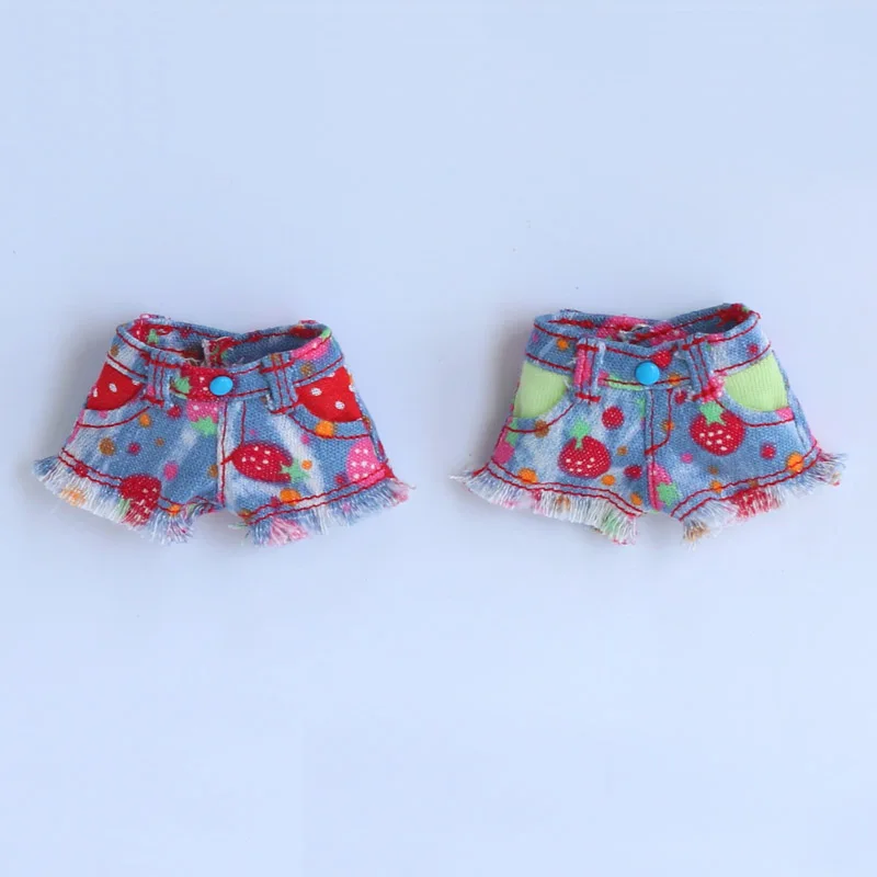 Милый костюм для куклы Blyth шорты с клубничкой + футболки Licca Azone средней длины OB11 1/6