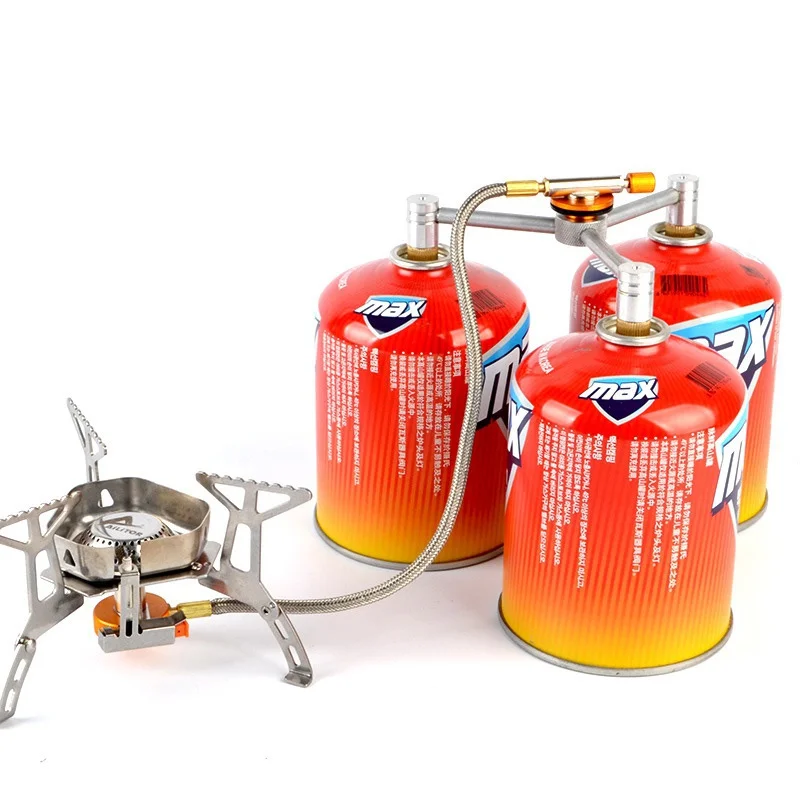 

3-1 Camping LPG Adapter 1L Propane Small Tank Input 230g/450g Alpine flat gas tank Lindal Valve Output