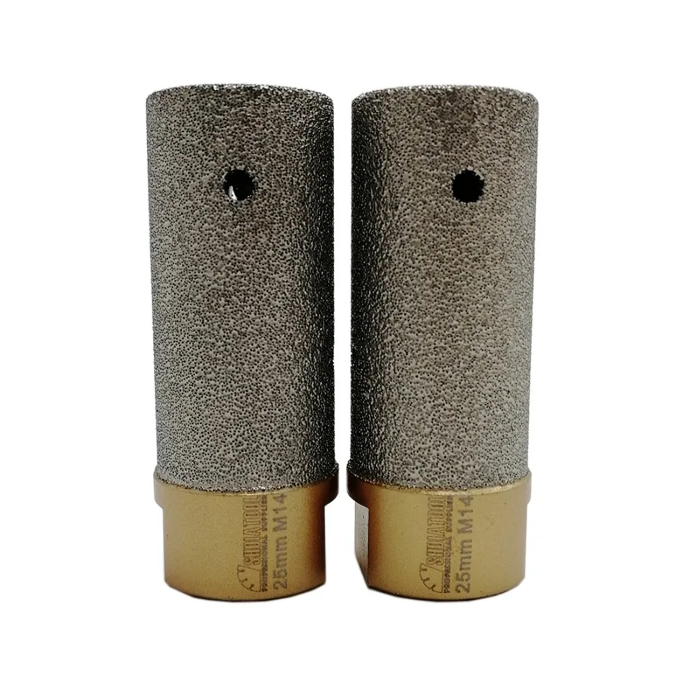Shdiatool 2pcs Dia 25mm M14 Thread Vacuum Brazed Diamond Finger