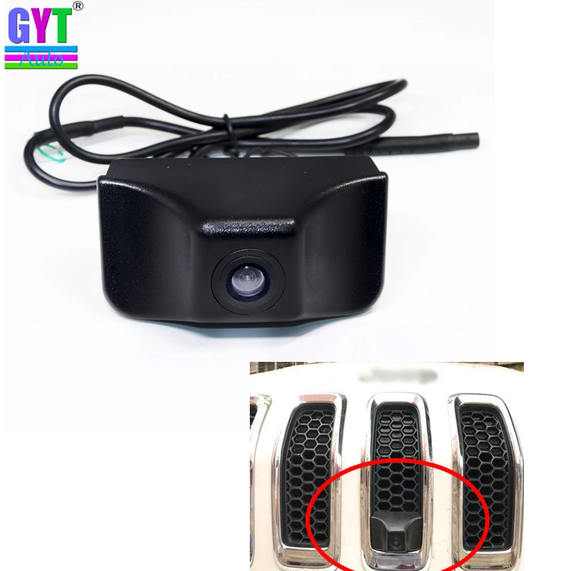 

Night vision CCD Car front view camera for Jeep Cherokee 2016 2017 front positvie forward camera parking waterproof