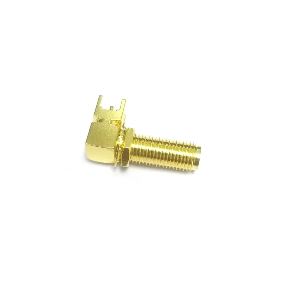 1pc SMA Female Jack Nut RF Coax Connector Right Angle PCB Mount 17mm Thread Goldplated NEW Wholesale | Обустройство дома