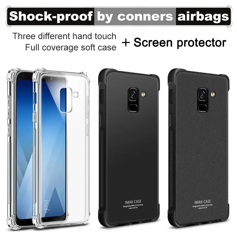 

sFor Samsung Galaxy A8 Plus 2018 Case IMAK Full Cover Soft Silicone TPU Airbag Anti-knock Case For Samsung A8+ 2018 A7 2018