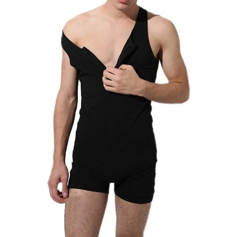 Fashion Men's Corset Undershirt Bodysuit Body Cotton Man Underwear