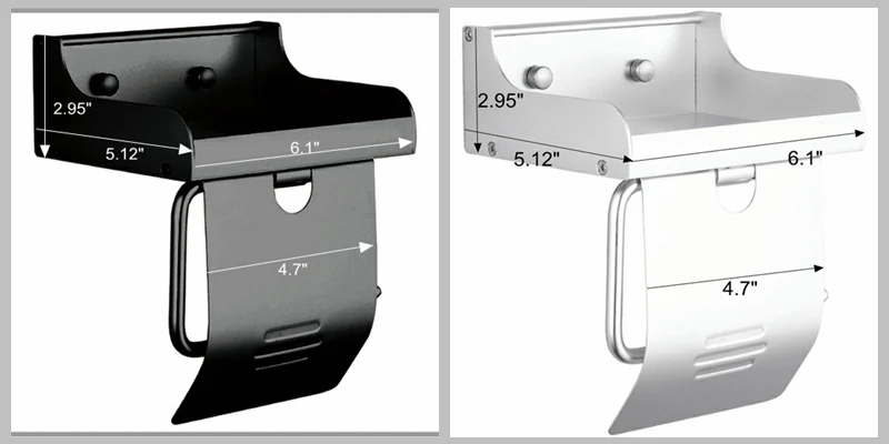 Держатель для туалетной бумаги для ванной комнаты, держатель для туалетной бумаги в рулоне, держатель для туалетной бумаги с телефонной полкой, Настенный алюминиевый черный/серебристый EL7566
