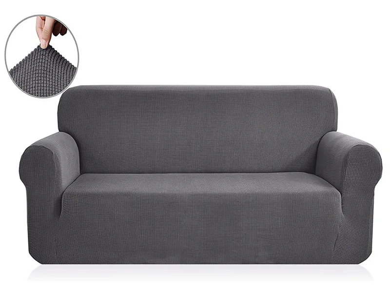 Turetrip 1 шт. однотонный чехол для дивана кровать Futon Slipcover стрейч мебель протектор для стула Loveseat большой диван Чехол - Цвет: Темно-серый