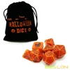 Bescon Glowing Halloween Polyhedral Dice 7pcs Set, Luminous Halloween RPG Dice Set, Glow in Dark Halloween DND Game Dice 5