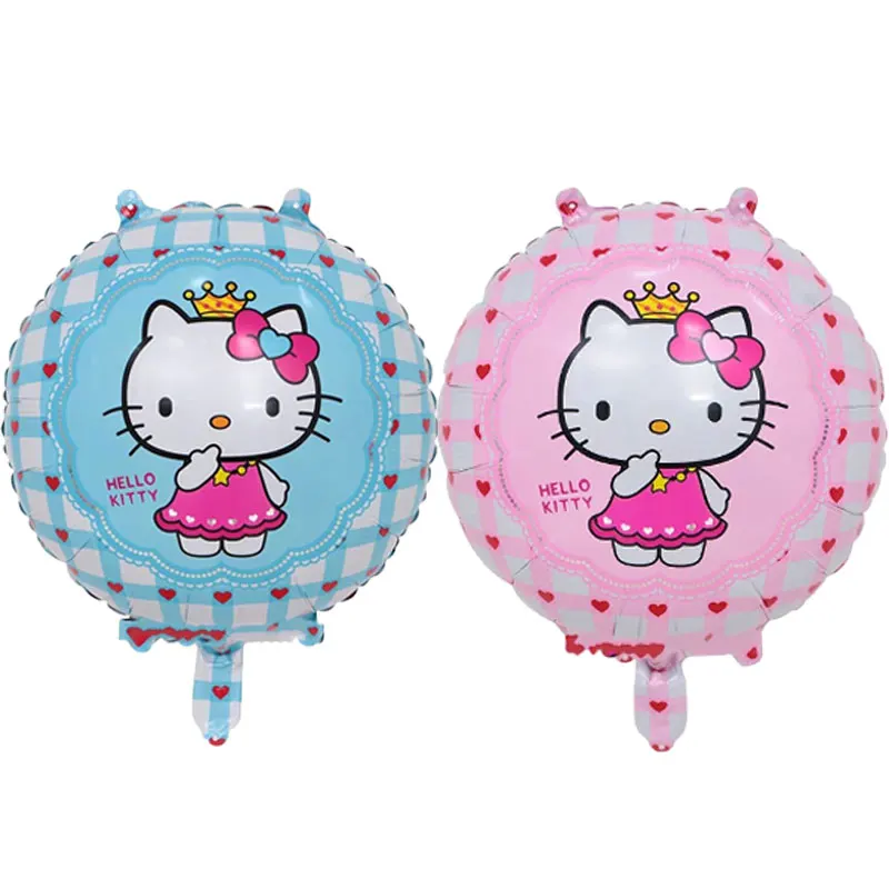 50psc 18 дюймов круглые Прекрасный hello kitty cat шары воздушный шар из фольги День Рождения украшения детские игрушки оптовые поставки