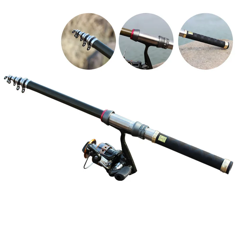 Hot New 1.5/1.8/2.1m Powerful Telescopic Fishing Rod Sea Ultra Light