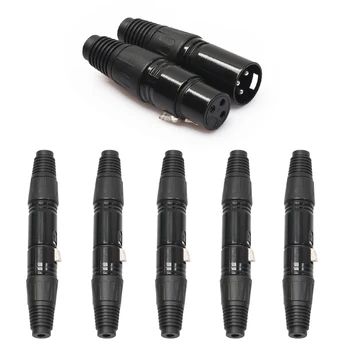 

5Pairs 3Pin XLR Female MIC Jack Snake Plug Audio Microphone Cable Connector