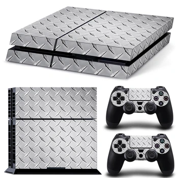 

Free drop shipping grey simple style decals skin sticker for PS4 console and two controllers skin #mix-PS4-10307
