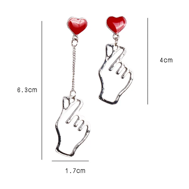 Европейская и американская мода темперамент дамы асимметричные, чем Сердце Длинные серьги тонкий личности серьги
