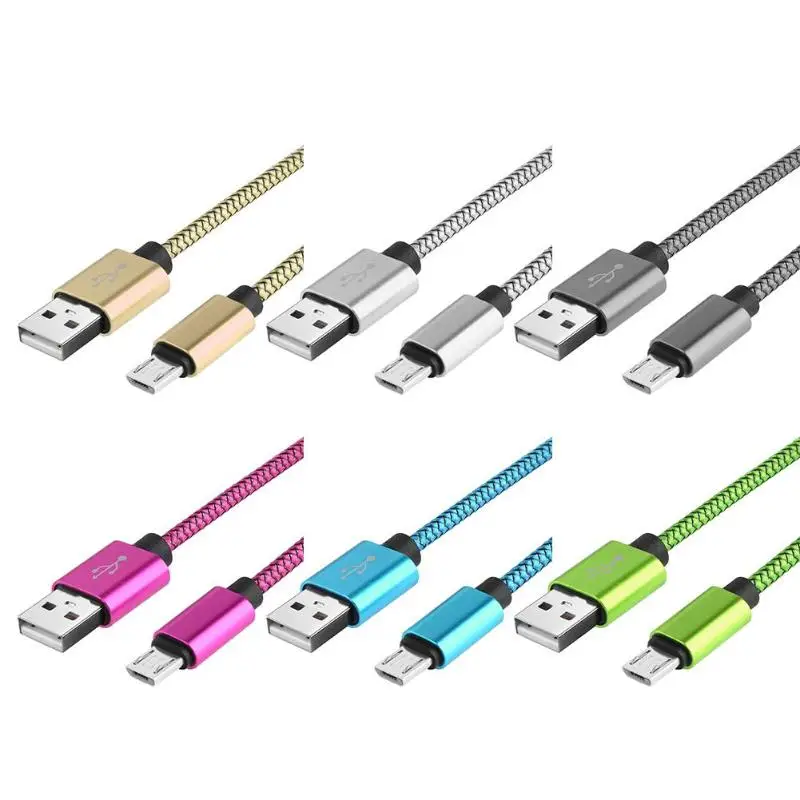 

ALLOYSEED 1m/2m/3m Micro USB to USB 2.0 Fast Charging Braided Data Cable for Android Mobile Phones