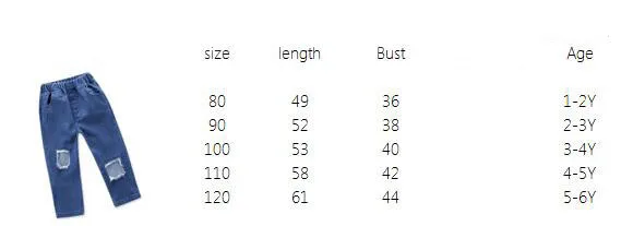 Одежда для детей от 1 до 5 лет г. весенне-осенние джинсы для маленьких девочек Детские рваные штаны модные джинсовые брюки для малышей Детская одежда BC1304