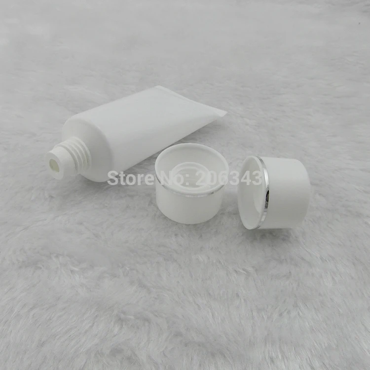 

30ml white soft tube with white silver line lid used for mildy wash \butter \handcream tube