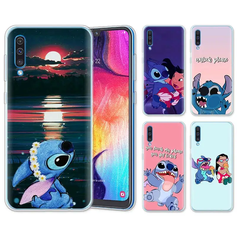 

cartoon Lilo Stitch Silicone Cases for Samsung Galaxy A10 A30 A40 A50 A70 A6 A7 A8+ A9 M30 M50 TPU Soft Phone Cases