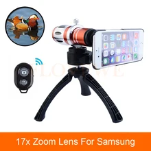 Объективы для телефона Комплект 17x телефото телескоп линзы Оптический зум объектив для Samsung Galaxy S3 S4 S5 S6 S7 iPhone случаях штатив