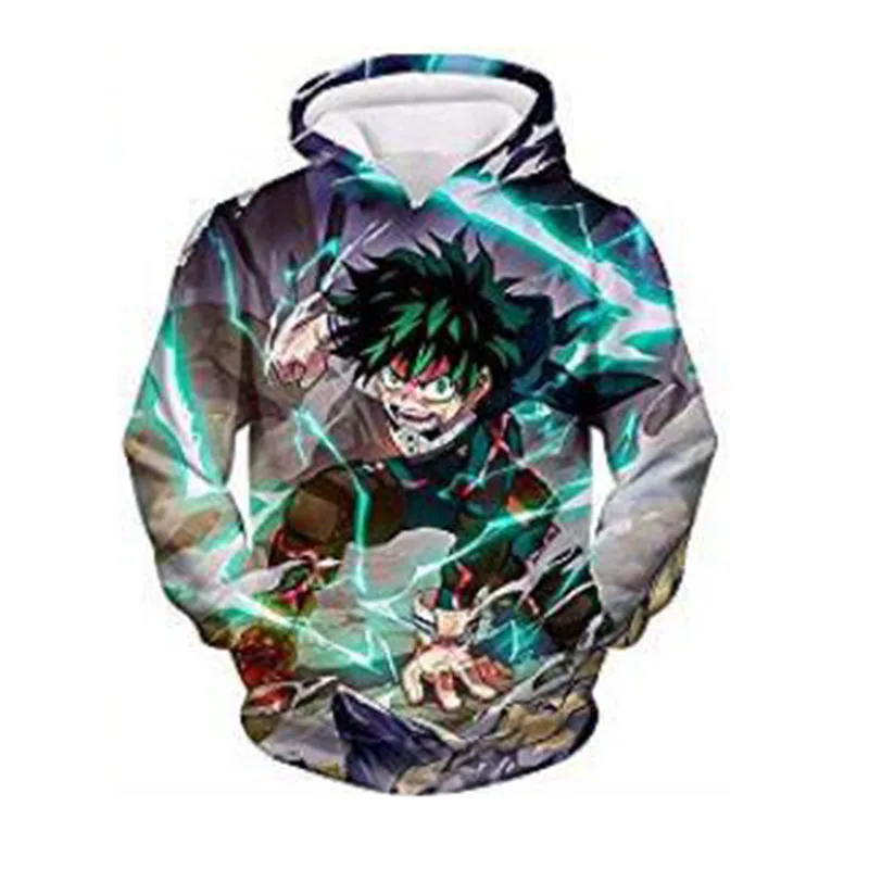 My Hero Academy Men's Hoodies 3D Todoroki Shoto Hoodie Sweatshirt Hooded Thin Pullover Outfit Tops Casual Sweatshirt