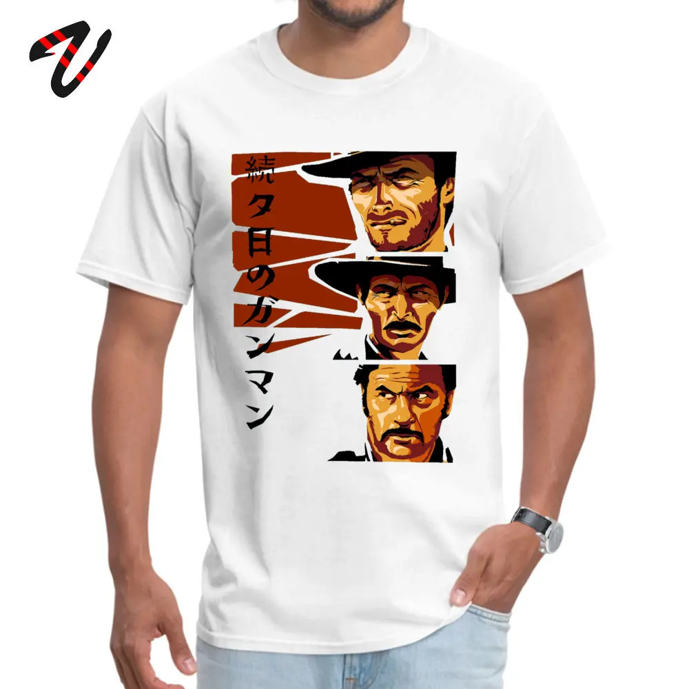 Camisa New Arrival Printing T Shirt Crew Neck ostern Day 100% Cotton Short Sleeve T-Shirt for Men Unique T Shirts The Good the Bad and the Ugly19913 white