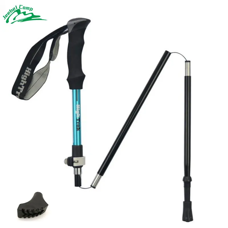 Bastón de Senderismo Sendero de Trekking Para Caminar Ultraligero sección bastones Ajustables Bastones De Aluminio Plegable De Aleación bastones trekking