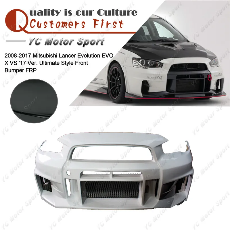 

FRP Fiber Glass VS '17 Ver. Ultimate Style Front Bumper Fit For 2008-2017 Evolution EVO X 10 Front Bumper Cover without Lip