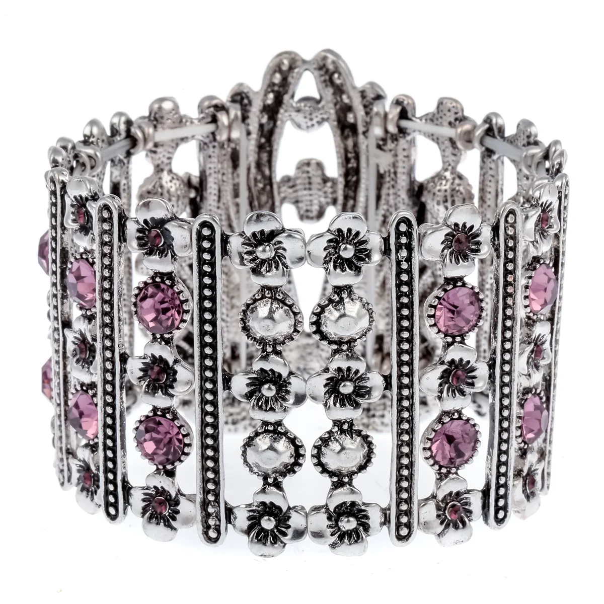 Guardian Angel Wings - Stretch Cuff Bracelet for Women - Crystal Jewelry Antique Silver with Gem Stones - I Love Fashion 365 - Zovasa