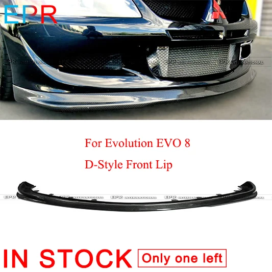 

For Evolution EVO 8 Carbon Fiber D-Style Front Lip For Mitsubishi Glossy Fiber Bumpers Accessories Body kit